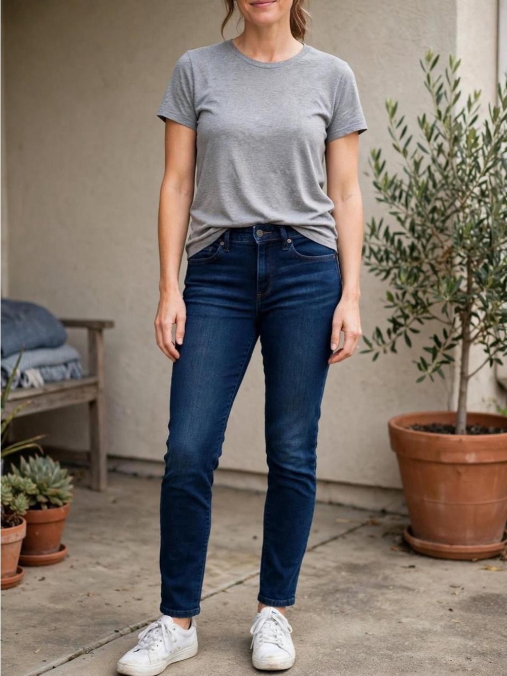 Sonoma Straight Leg Dark Wash Stretch Jeans Size 10